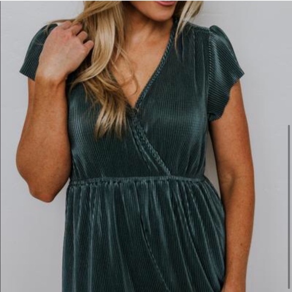 Baltic Born Athena Pleated Maxi Dress Teal Blue Green Size XS - Picture 3 of 9